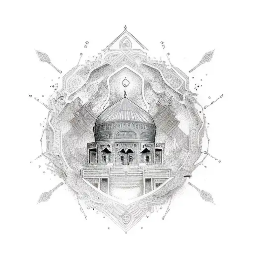 This Shall Too Pass In Persian Caligraphy With Traditioal Cultural Background Covering The Forearm