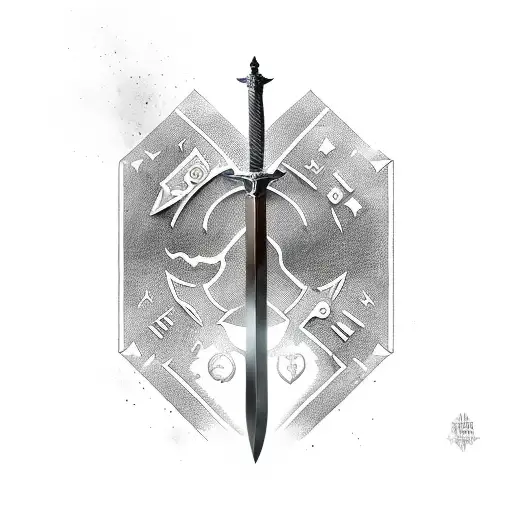Geralt's Sword With Text Don't Forget Written With Runes