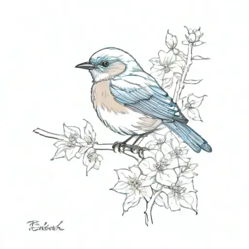 Bluebird And Robin