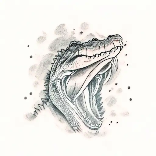 Design A Tattoo Of A Crocodile Playing A Guitar
