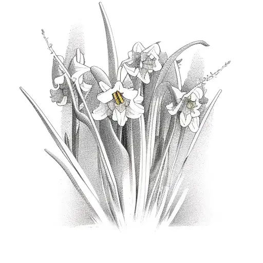 Daffodils And Gladiolus Bound By Wheat And Fish Swimming Around It