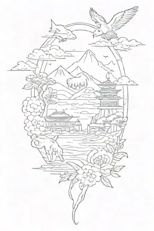 Single Line Tattoo Inspired By Taiwan Island Outline With Taiwanese And Taiwan Black Bear