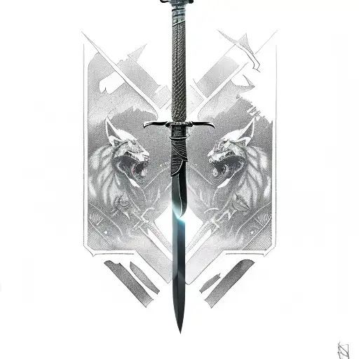Witcher's Sword With Text Don't Forget Written With Runes