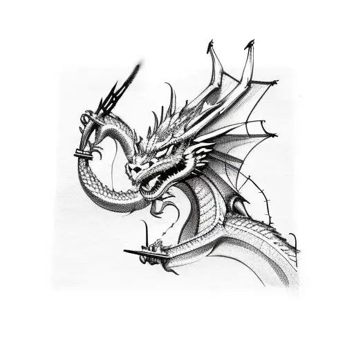 Dragon With Barbed Wire