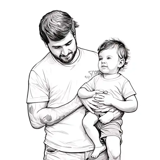 Dad Holding Two Toddlers