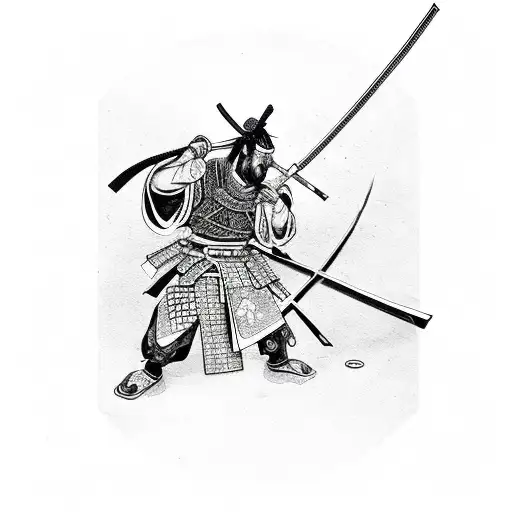 Samurai With Sword Representing Honor