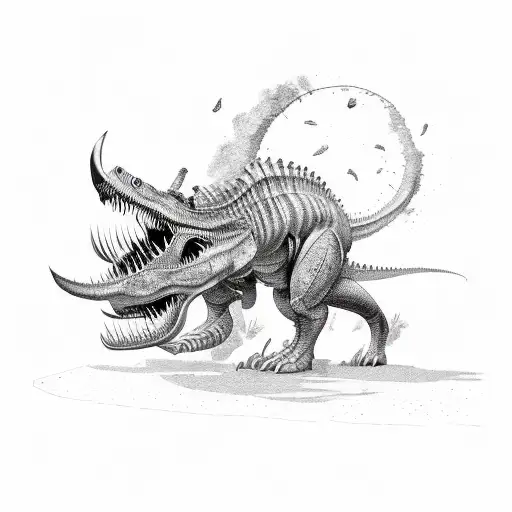 Tyrannosaurus With Machine Gun