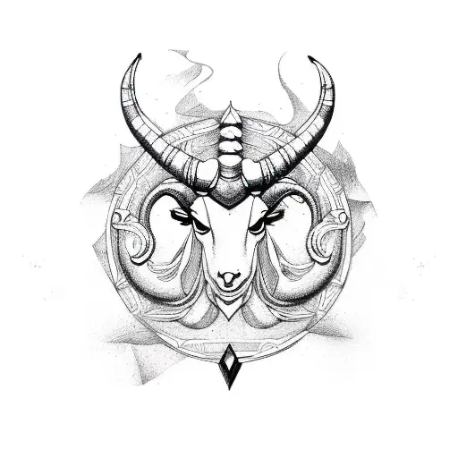 Capricorn & Pieces Zodiac Symbols Combined