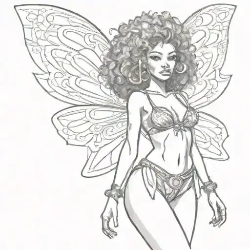 Afro Fairy In Bikini Standing