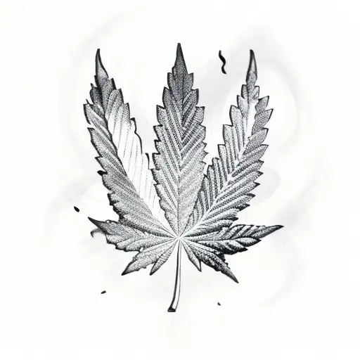 Abstract Smoke Clouds Forming A Cannabis Leaf