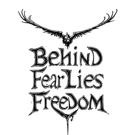 Behind Fear Lies Freedom Text