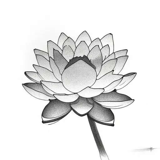 Tender And Neat Lotus Flower With Soft Anime-style Shading