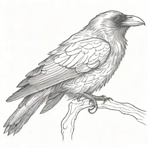 A Raven Perched
