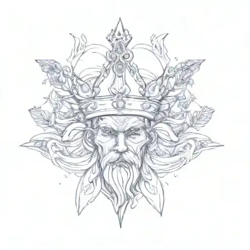 A Golden Man With A Golden Crown On His Head