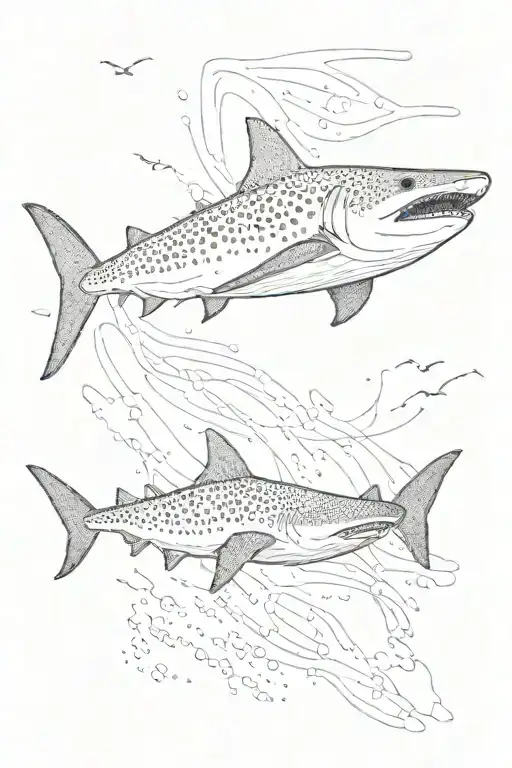 A Minimalist Design Of A Whale Shark Swimming Gracefully In The Deep Ocean