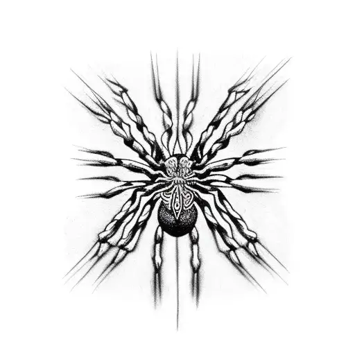 A Cross Made Of Intertwined Spider Legs And Spider Bodies Forming The Shape