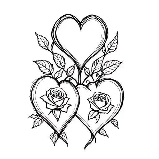 Two Hearts With A Rose
