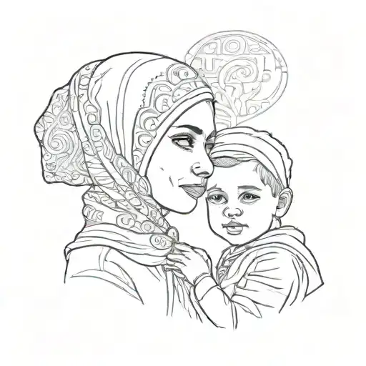 Muslim Mother And Grown Up Son