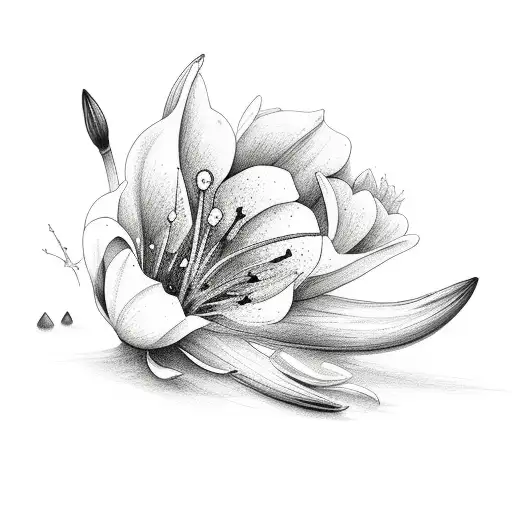 Lily And Olive Branch Arabic