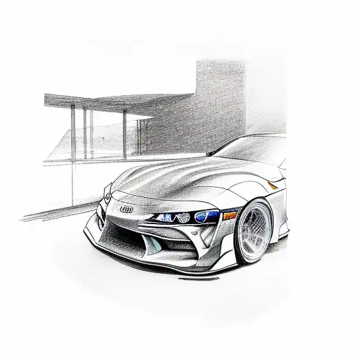 The Girl Next To The Toyota Supra Car