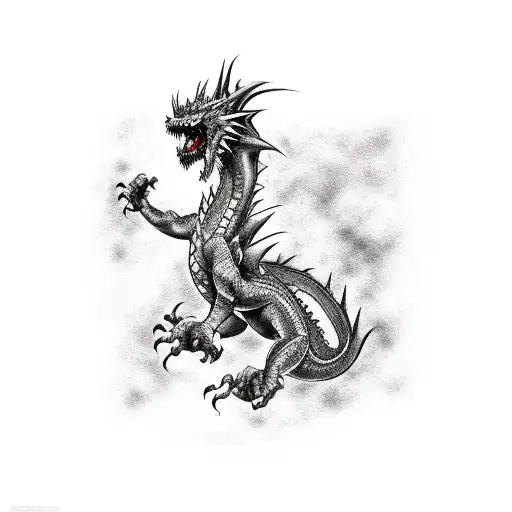 Combine Elements Of Barbed Wire And A Big Japan Dragon Into A Hand Sleeve