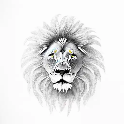 Lion Made From Daisy Petals