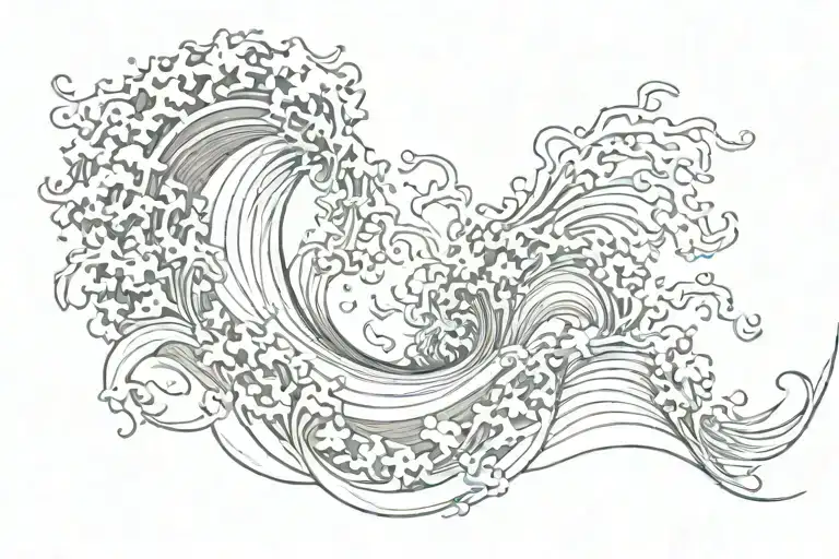 Wave And Seaweed Line