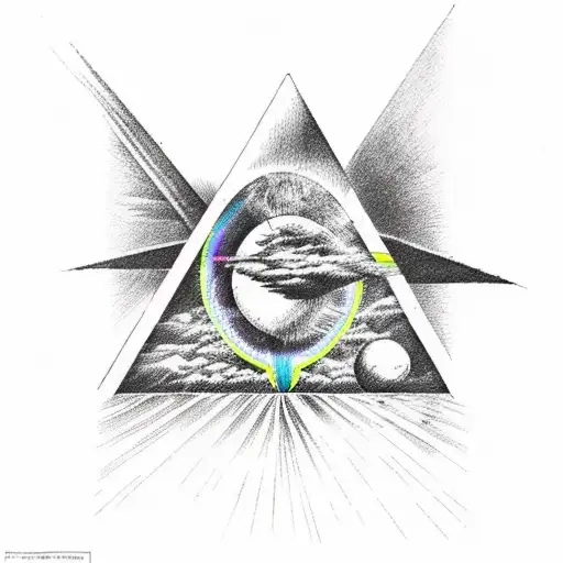 Pink Floyd Dark Side Of The Moon Album Art Mixed With Deathly Hallows From Harry Potter
