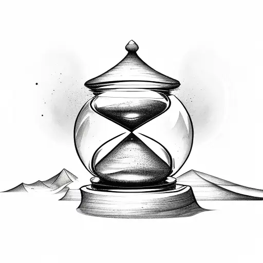 Sand Hourglass In Skeletons Hand