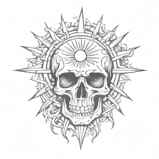 Skull And Sun Shining