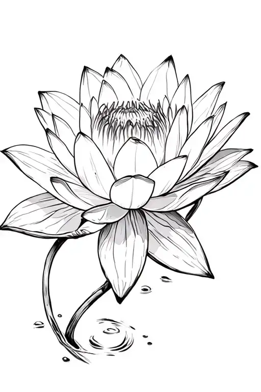 Water Lily Flower In Mudcrack