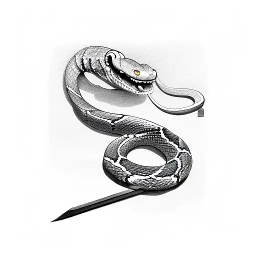 Japanese Katana With A Snake