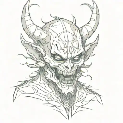 A Scratch From Which A Masked Demon Peeks Out