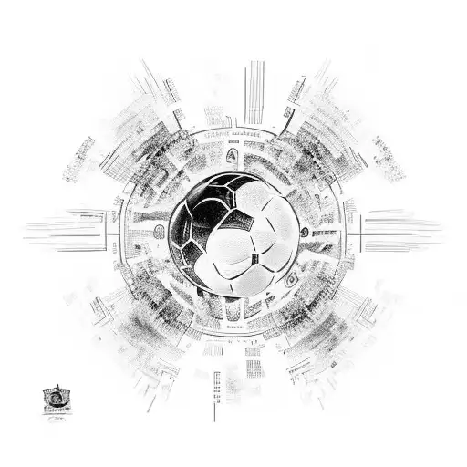 Abstract Representation Of Messi's Skills Intertwined With Guadalaupana Imagery