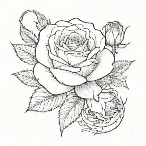 A Sketch-style Tattoo Of A Beautiful Rose With Scorpion Tail And Stinger