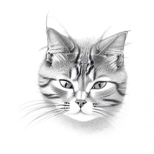 The Cat's Muzzle In Minimalism Is A Single Line