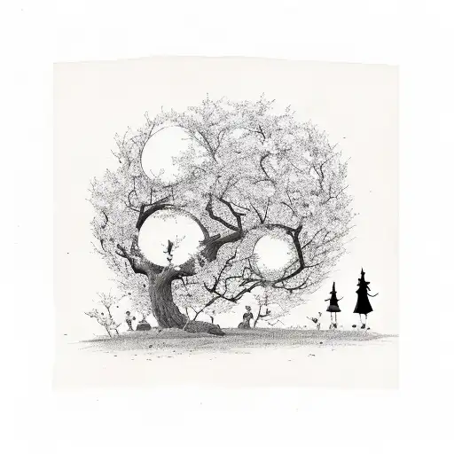 Goth Faire Sitting On A Cherry Blossom Tree