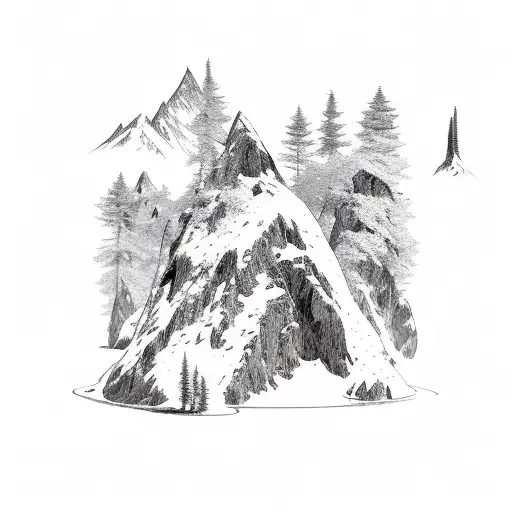 Mountain Landscape With Animals Hidden In The Scenery