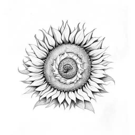 Medieval Dragon On A Sunflower