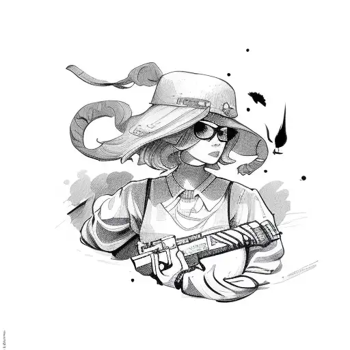 Girl With Gun For Hands