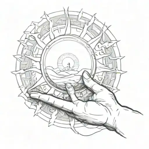 Man Holding Closed Sun