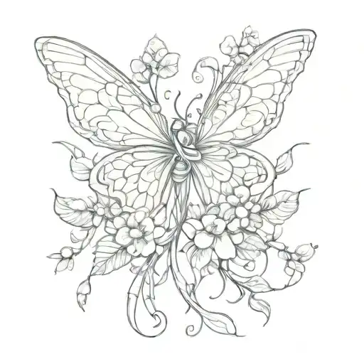 A Fairy Wings Flowers Growing Dim Illuminated