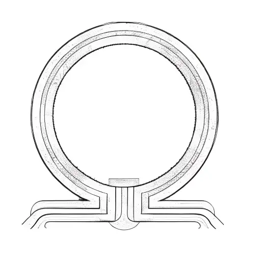 A Black And White Drawing Of A Circle On A Black Background