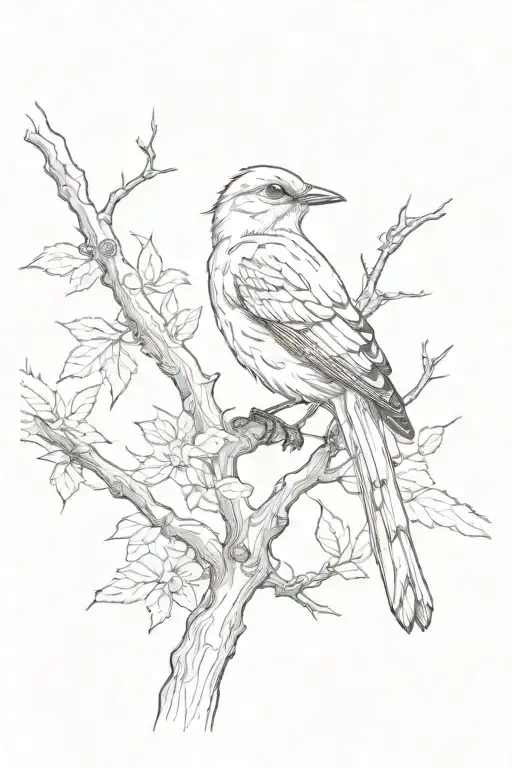 A Mocking Bird In A Tree