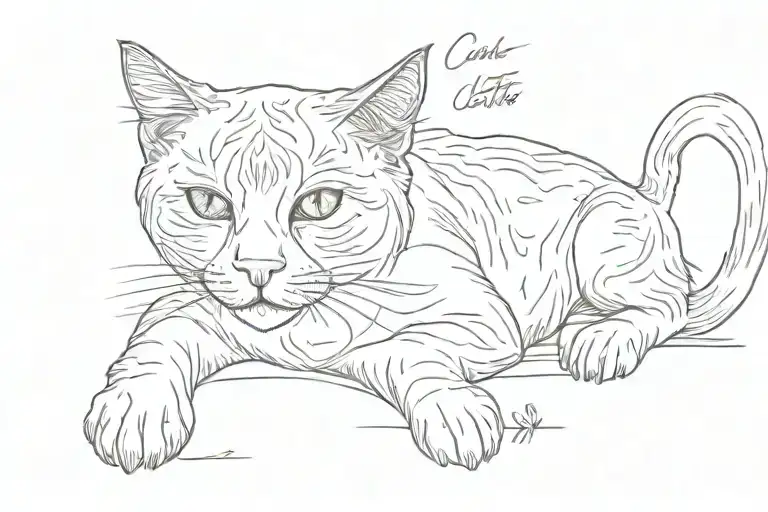 Cursive Writing Pet Cat Name With Date