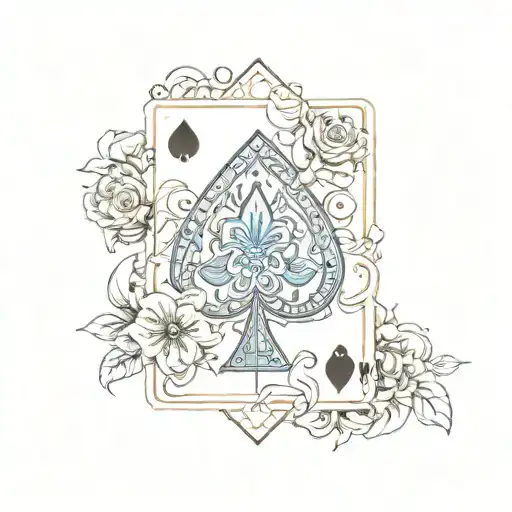 7 Spade 2 Diamond Poker Card Featuring