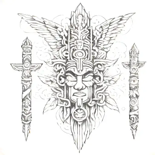 Totem Poles Hawaii Inspired