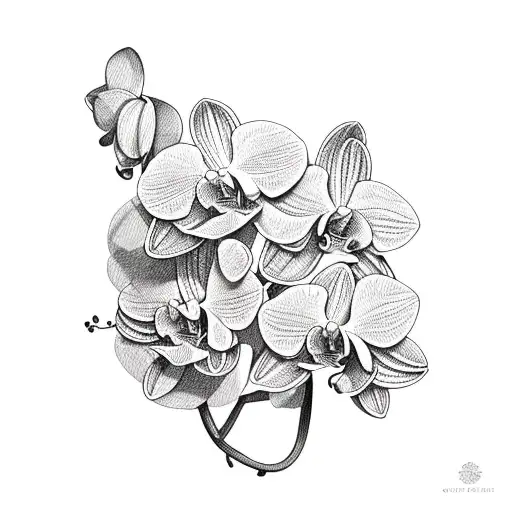 Orchid And Geranium Bouquet