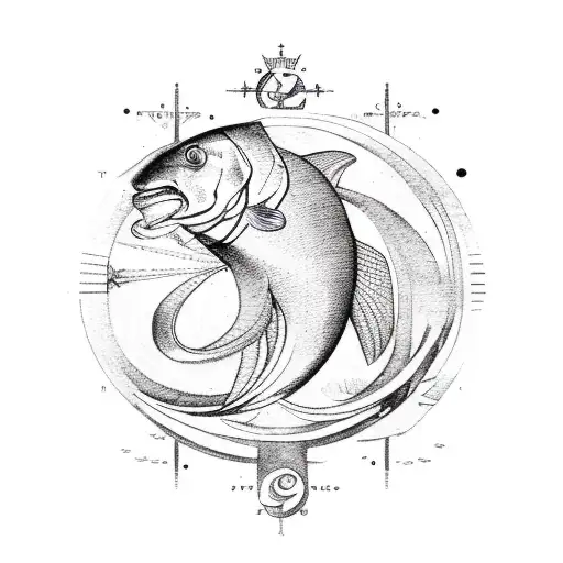 Zodiac Sign Of Pisces With The Letter P Woven Into It