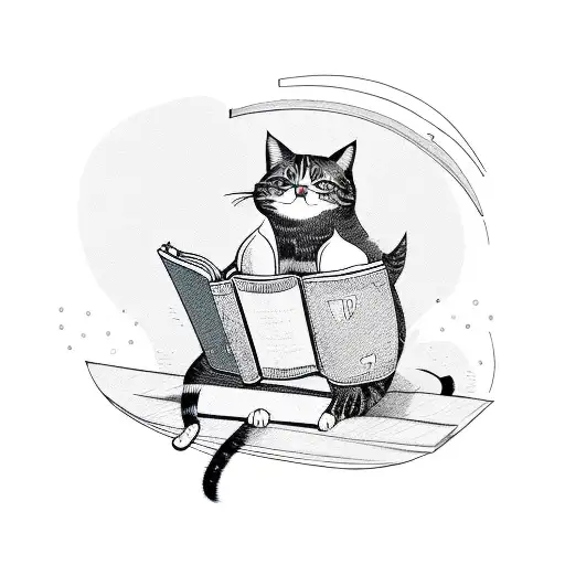 A Cat Playing A Guitar On A Book While Riding A Bicycle